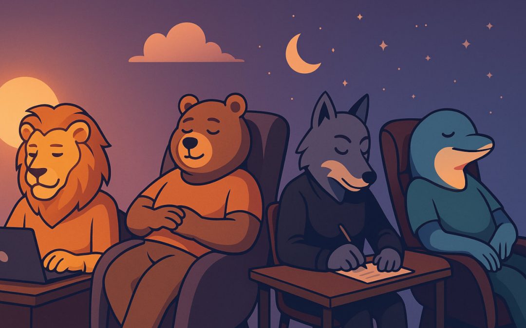 Los Cronotipos: ¿Eres Lobo, Oso, León o Delfín? Cómo hackear tu día (y tu descanso) según tu biología